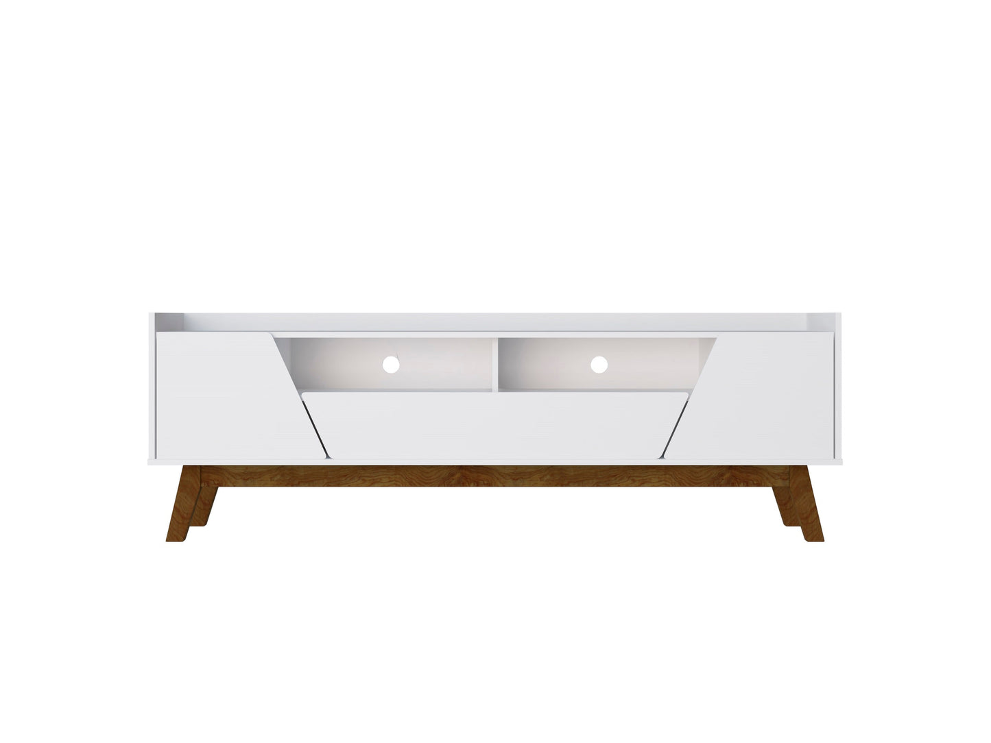 Malmo Modern TV-Schrank 180 cm mit 2 Schubladen - Weiß/Braun
