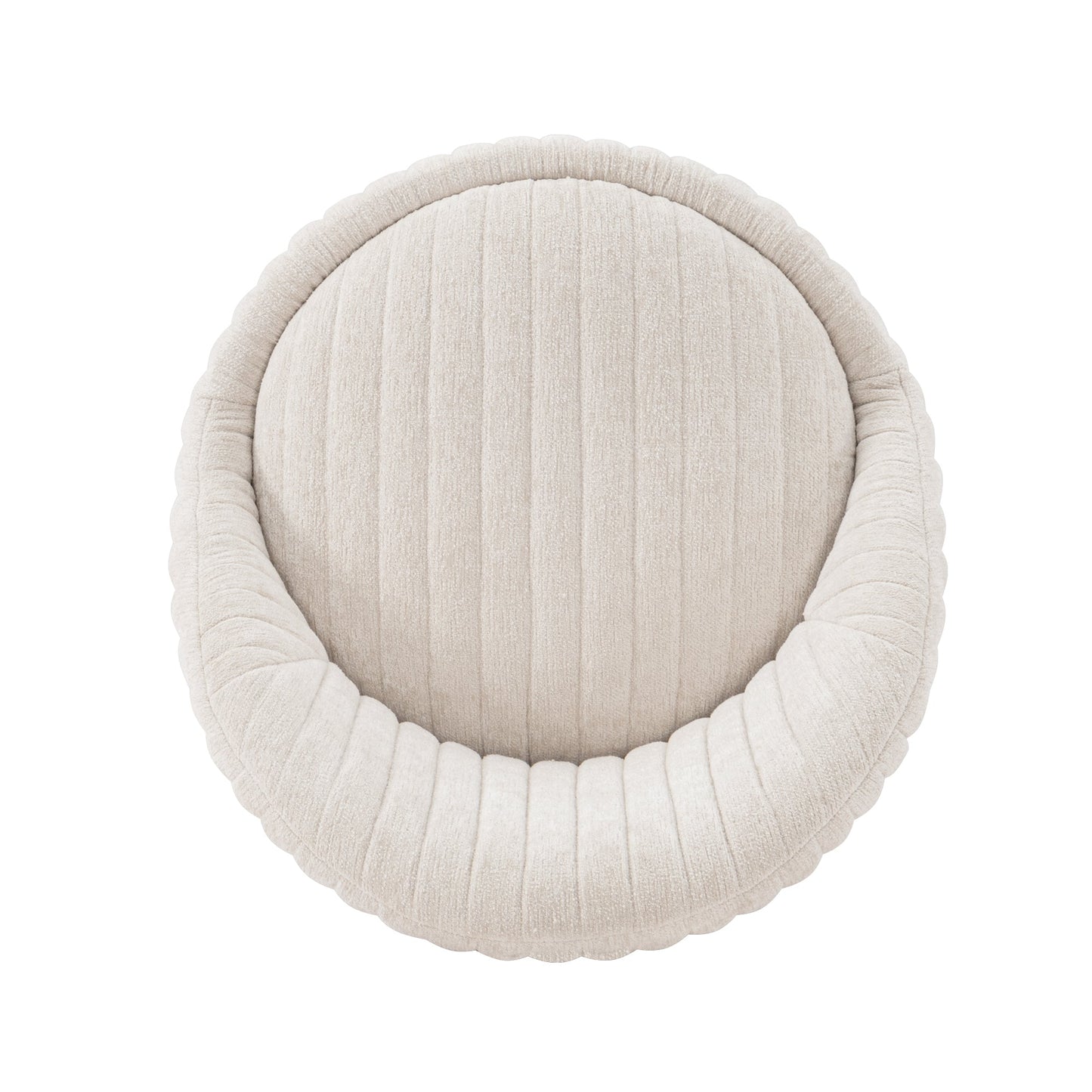 Chenille Akzentstuhl Pumpkin Swivel - Creme/Gold