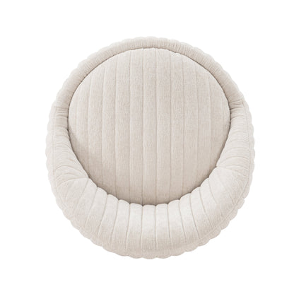 Chenille Akzentstuhl Pumpkin Swivel - Creme/Gold