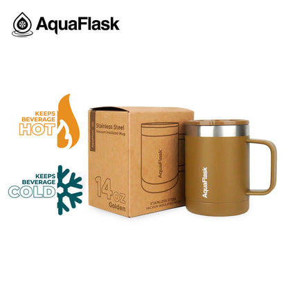 Aquaflask Thermobecher isoliert mit Deckel und Henkel 415ml (14 oz)