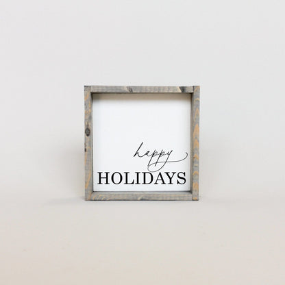 Happy Holidays Wood Sign