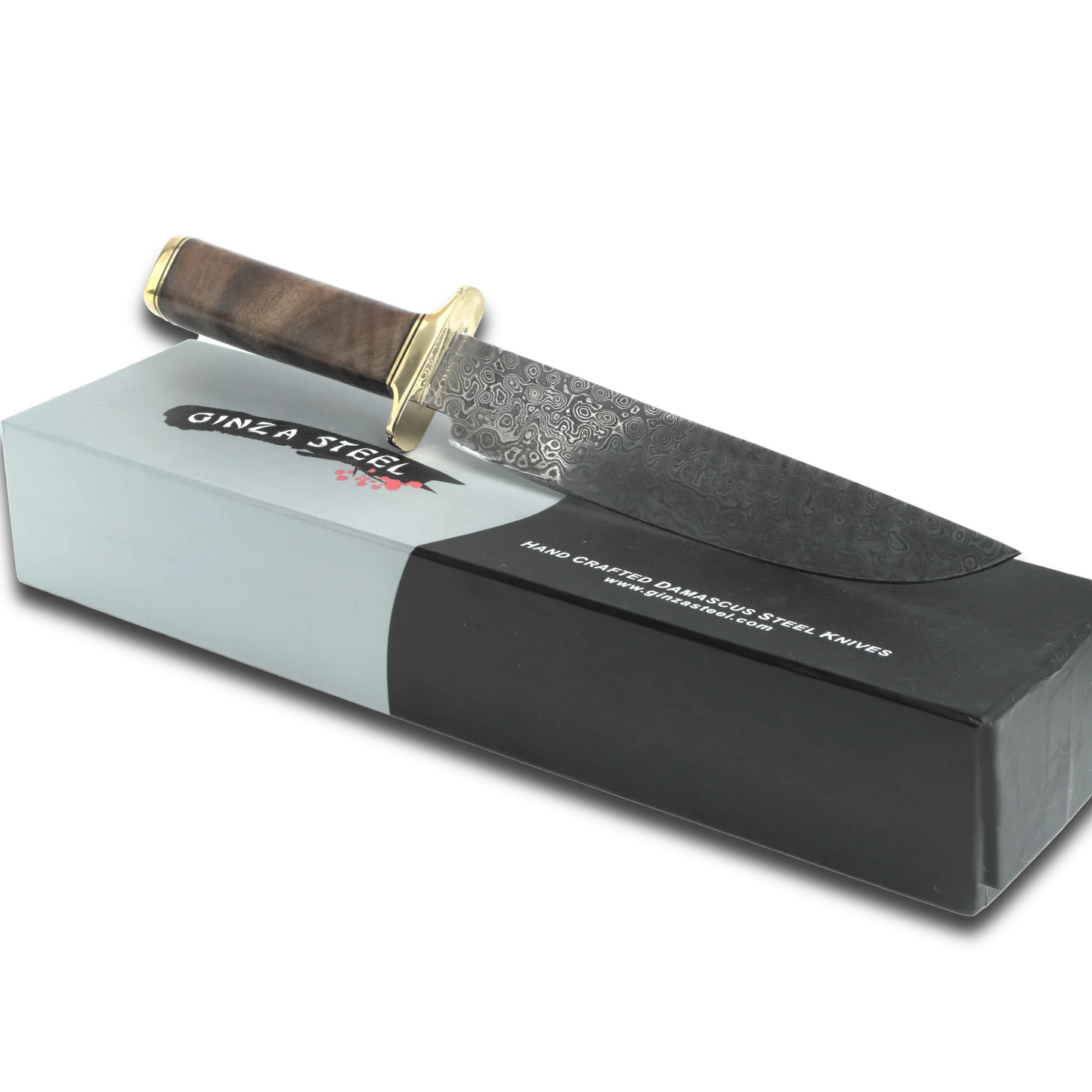 Ginza Steel Haruto-III Bowie-Messer - 9" Klinge mit Lederscheide