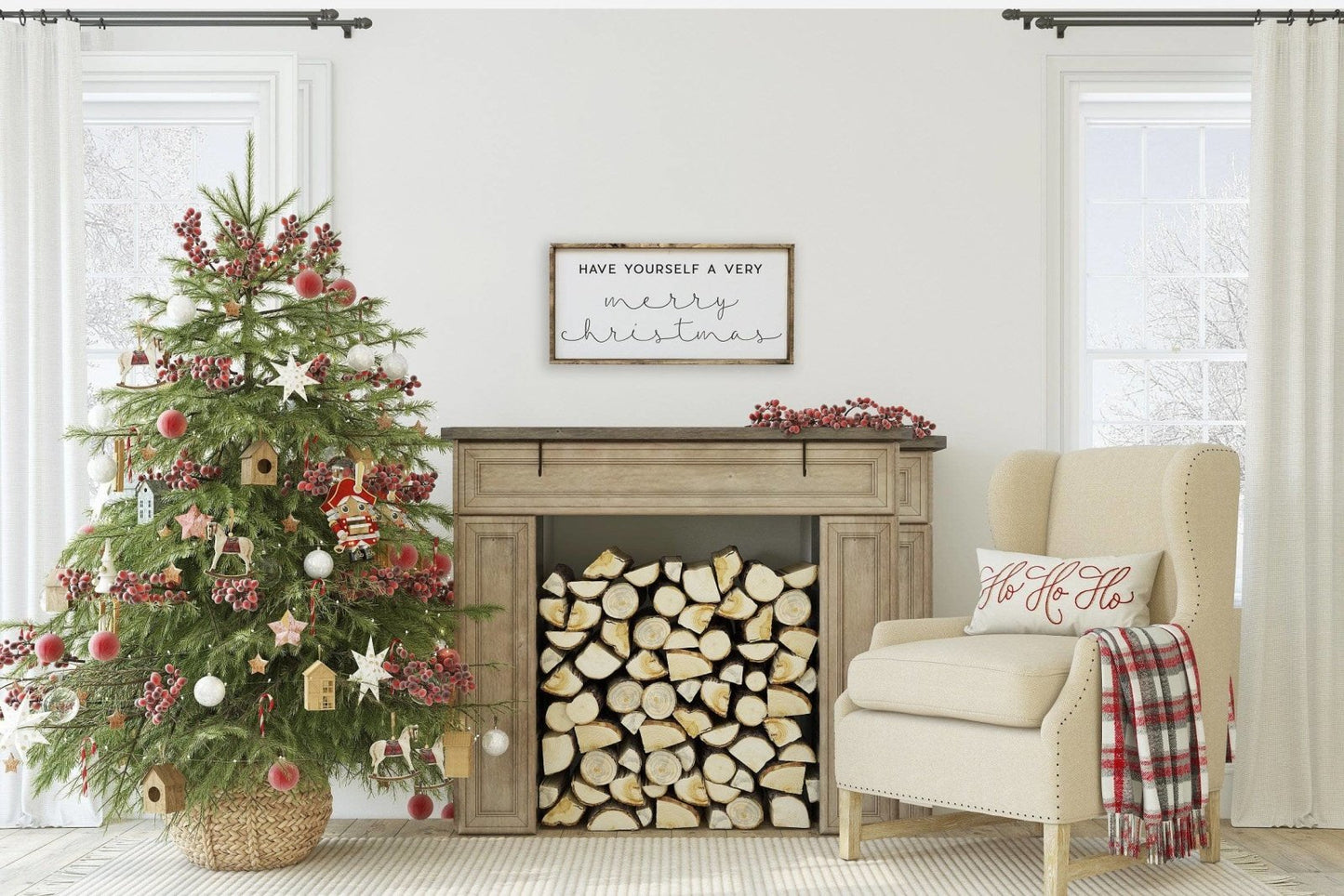Habt eine frohe Weihnacht Holzschild