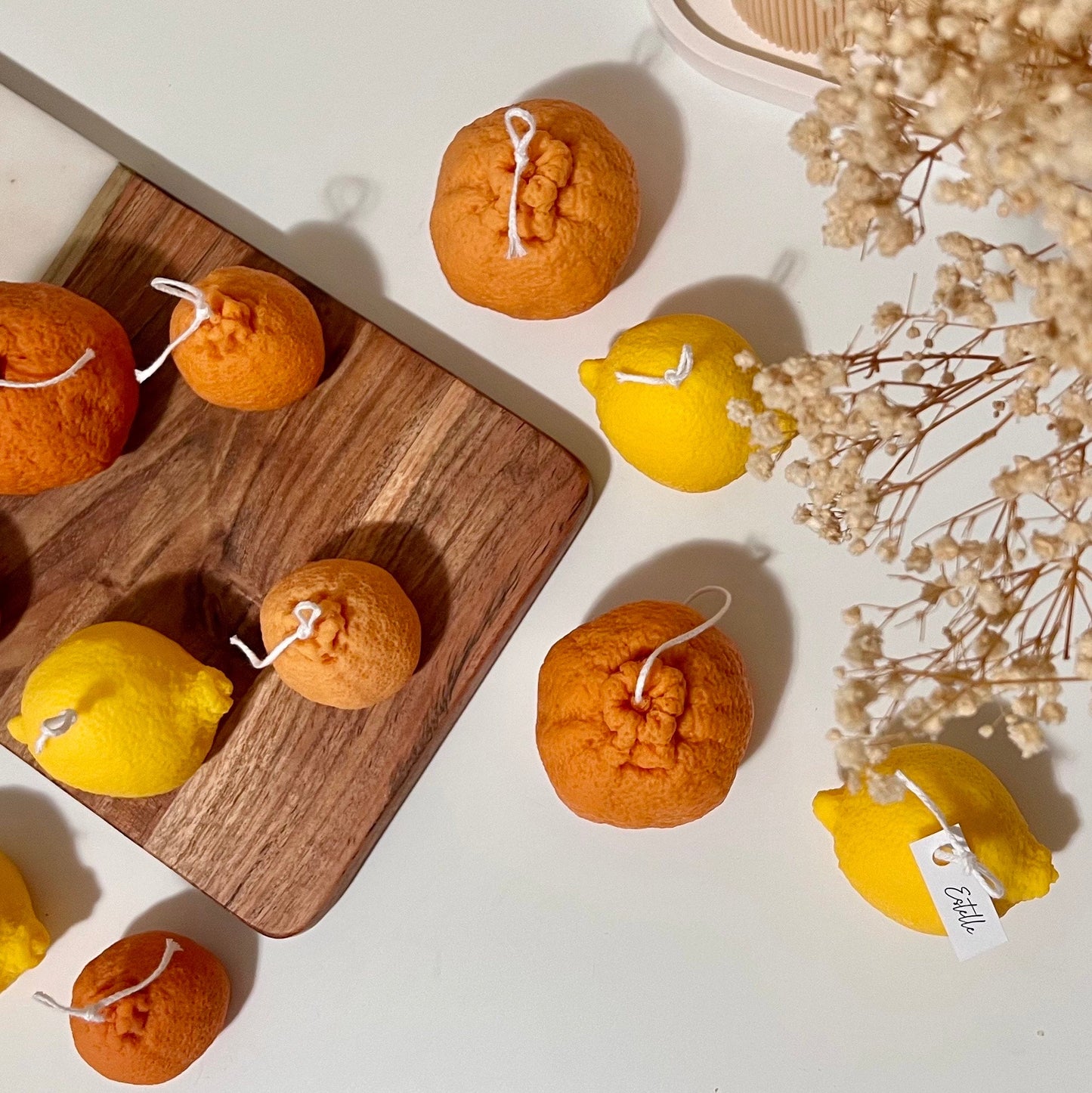 Kerze in Limettenform: Duftende Sojawachs-Säulenkerze, vegan