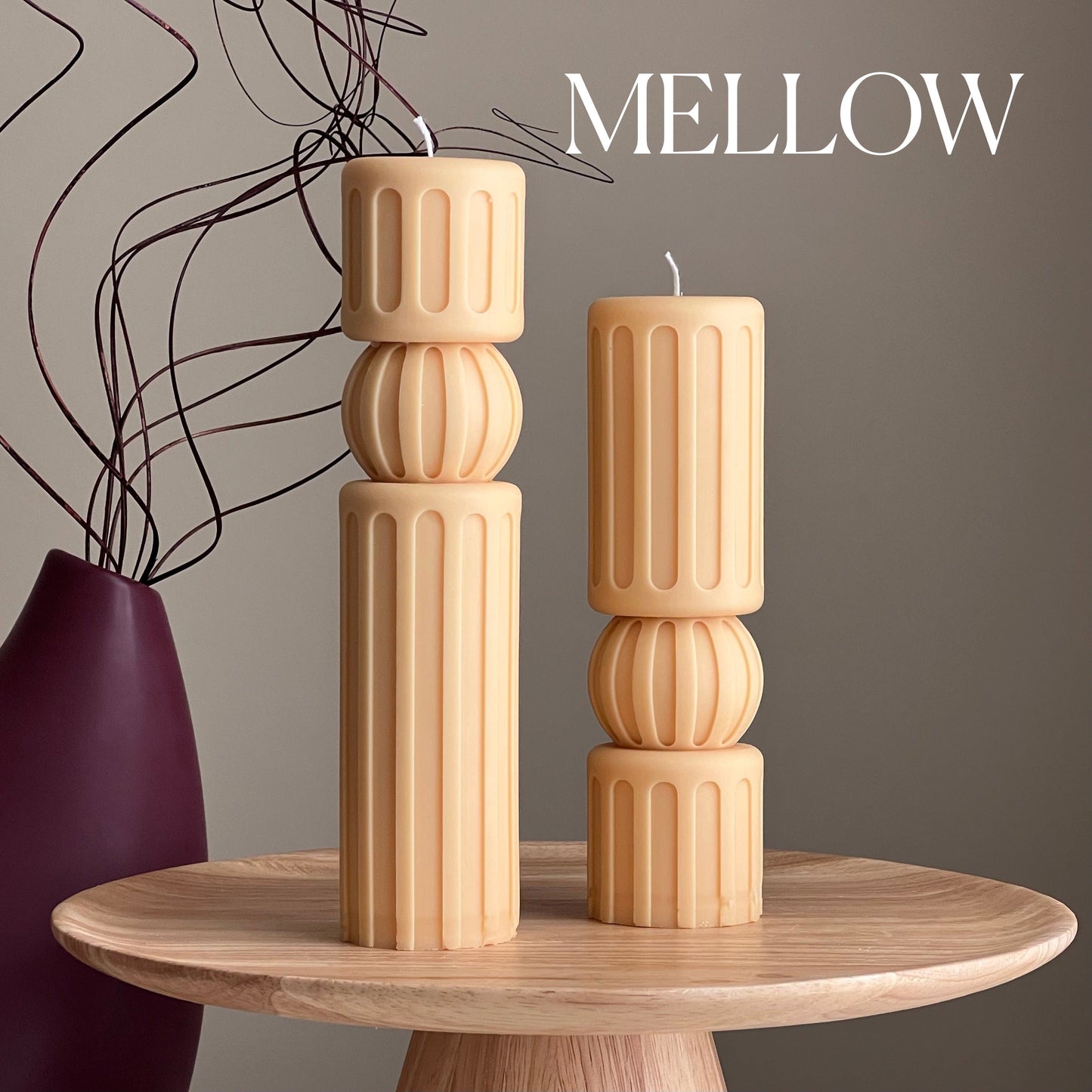 Roman Pillar Soy Wax Candle Set: Minimalist Home Decor