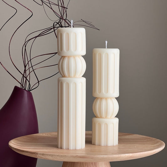 Säulenkerzen-Set aus Sojawachs: Minimalistische Heimdeko