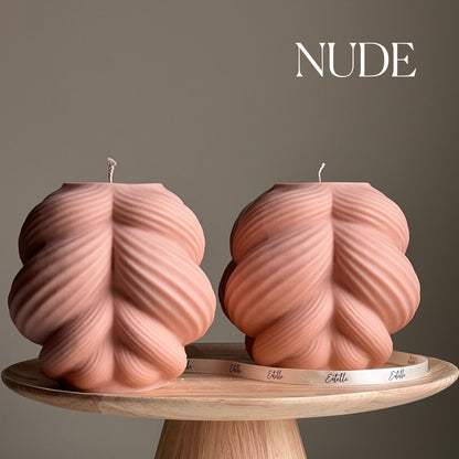 Huge Swirl Knot Candle: Unbeduftete Sojawachs-Säulenkerze, Heimdekoration
