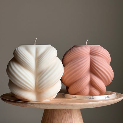 Huge Swirl Knot Candle: Unbeduftete Sojawachs-Säulenkerze, Heimdekoration