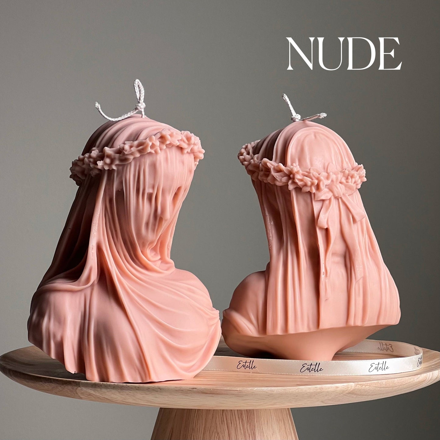 Schleierfrau Sojawachskerze | Frauenbüste Statue Kerze