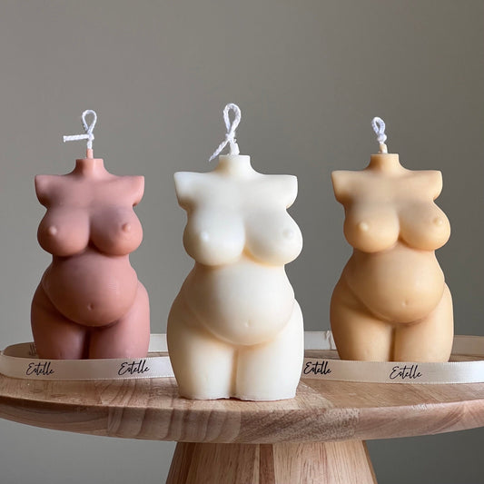 Kurvige weibliche Form Sojawachskerze: Plus Size Venus Göttin