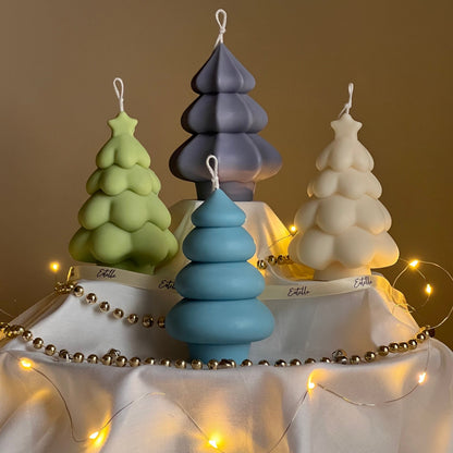 Von Hand gegossene Weihnachtsbaum-Sojakerze: Festliche Heimdekoration