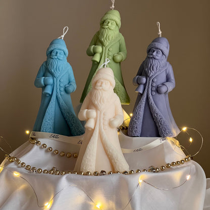 Handgemachte Weihnachtsmann-Sojakerze: Festliche Weihnachtsdekoration