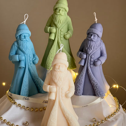 Handgemachte Weihnachtsmann-Sojakerze: Festliche Weihnachtsdekoration