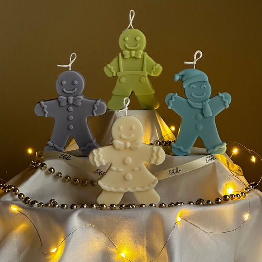 Von Hand gegossene Sojawachs-Kerze mit Lebkuchen-Duft: Weihnachtsdeko-Geschenk