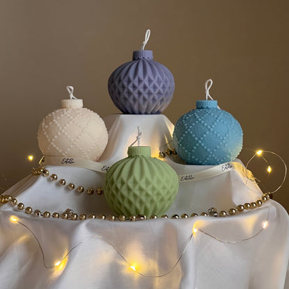 Handgemachte Weihnachtsbaumkugel Sojawachs-Kerze: Festliche Ornament-Dekoration