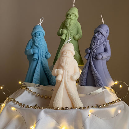 Handgemachte Weihnachtsmann-Sojakerze: Festliche Weihnachtsdekoration