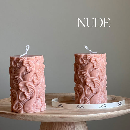Wave Pillar Soy Kerze: Handgemachte dekorative unbeduftete Kerze