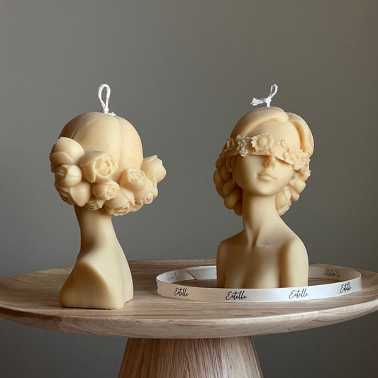 Handgemachte Blinded Lady Sojawachskerze | Weibliche Torso Kerze