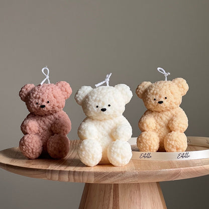 Fluffy Bear Sojawachs-Kerze | Handgemachte Heimdeko