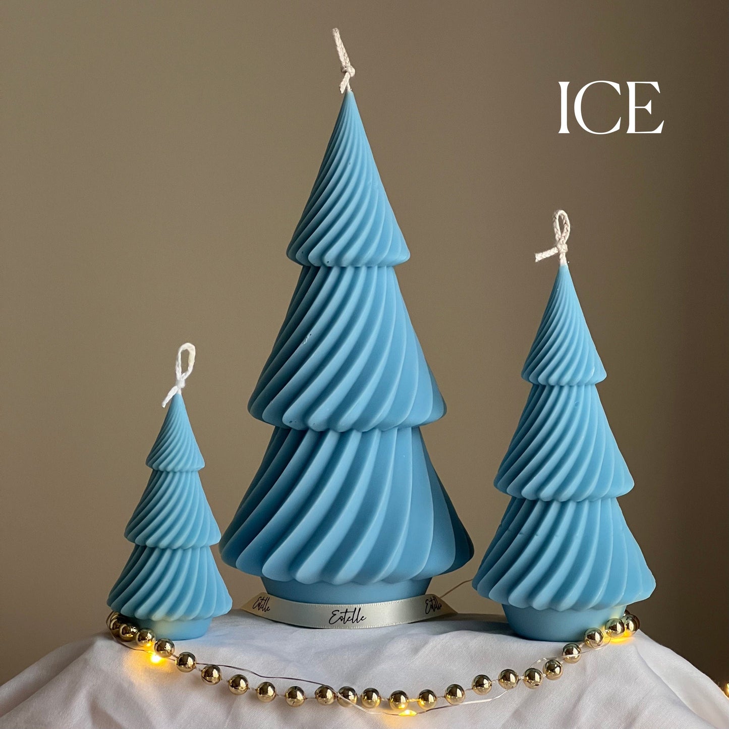 Wirbel Gerippte Weihnachtsbaumkerze: Handgemachte Sojawachs Dekoration