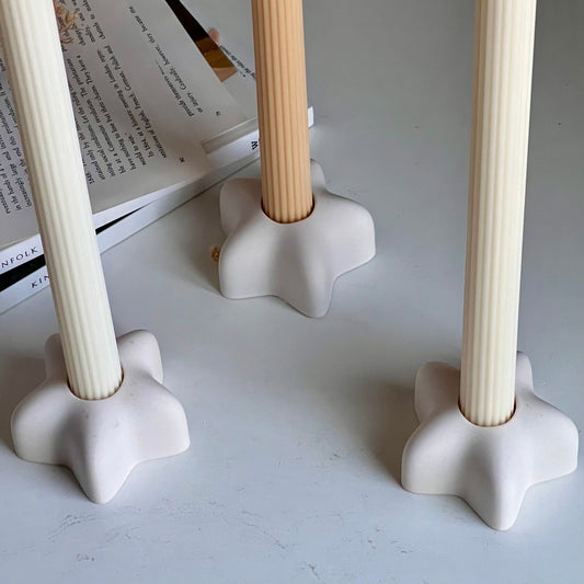 Kerzenständer aus Jesmonit in Sternform: Minimalistische Tischdeko