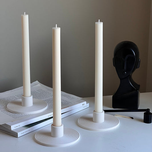 Minimalistischer Kerzenhalter aus Jesmonit: Runde Tafelkerzendekoration