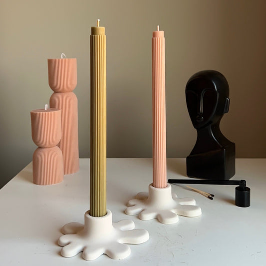 Blob Jesmonite Kerzenständer: Moderne Tischdekoration