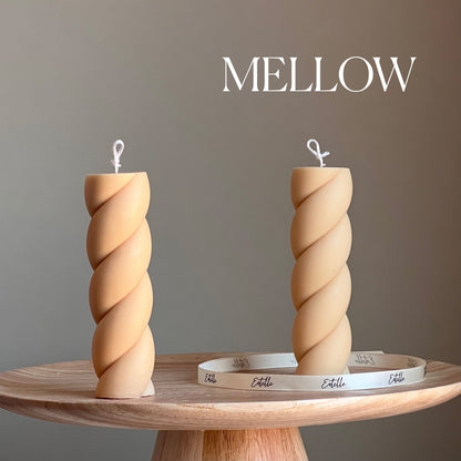 Swirl Soja-Säulenkerze: Skulpturale Wohnaccessoires