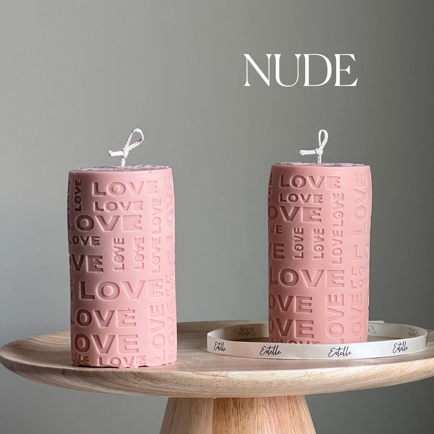 Love Sojasäulenkerze | Individueller Duft & Farbe, Heimdekor