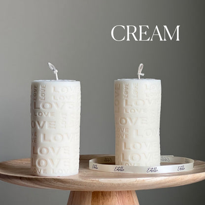 Love Sojasäulenkerze | Individueller Duft & Farbe, Heimdekor
