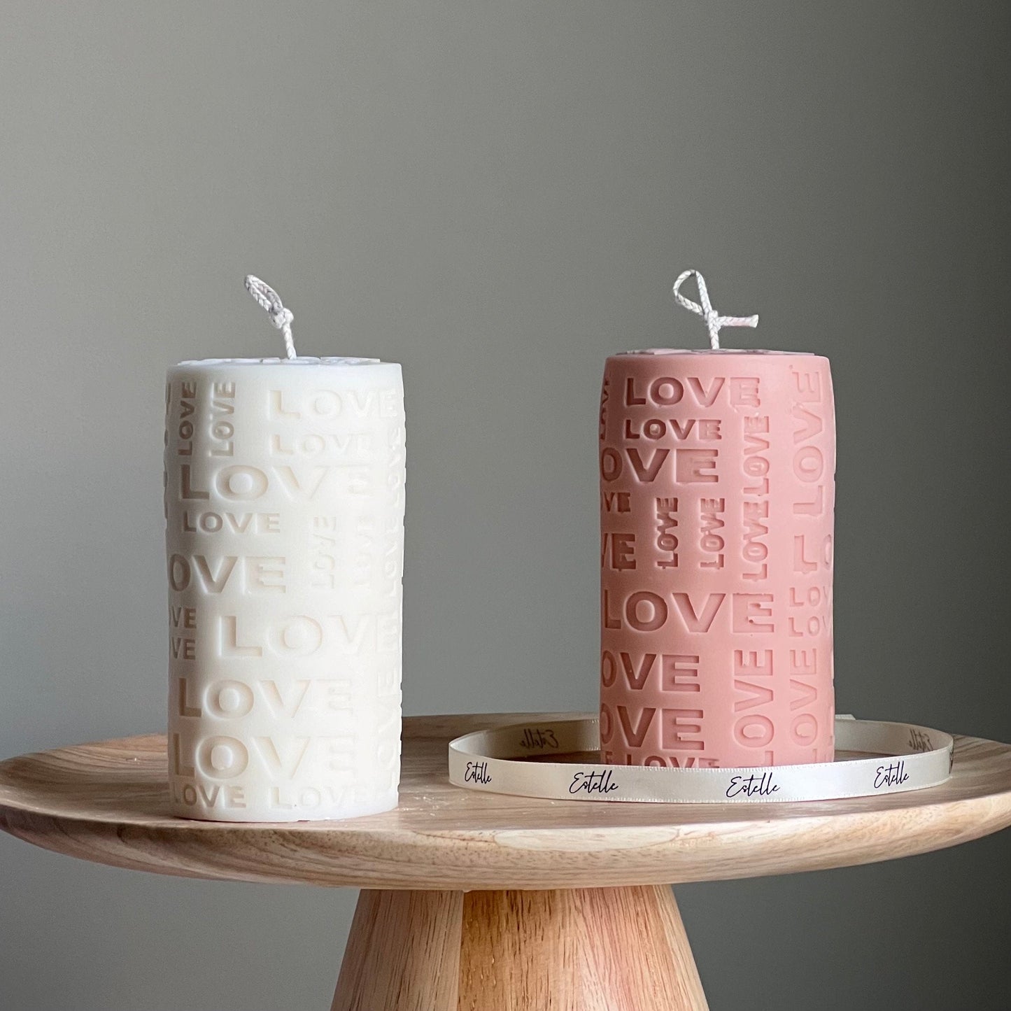 Love Sojasäulenkerze | Individueller Duft & Farbe, Heimdekor