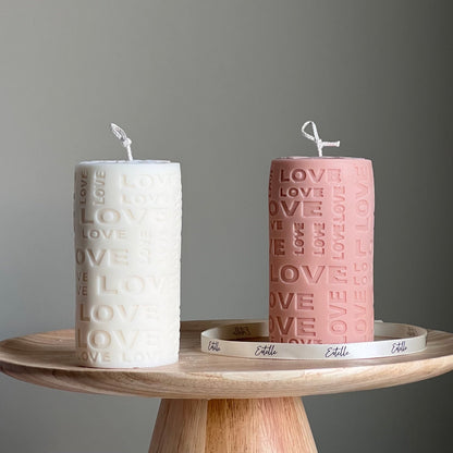 Love Sojasäulenkerze | Individueller Duft & Farbe, Heimdekor