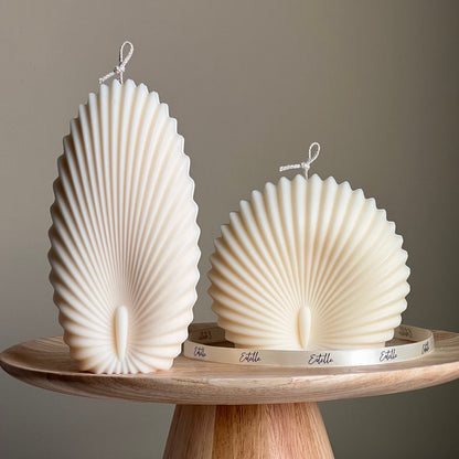 Muschelkerzen-Duo: Dekorative Sojawachs-Muschelkerzen