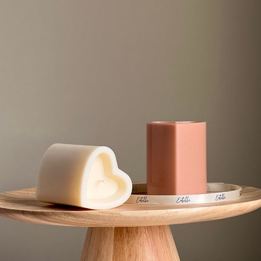 Herz-Sojakerze in Säulenform | Minimalistische Wohndekoration