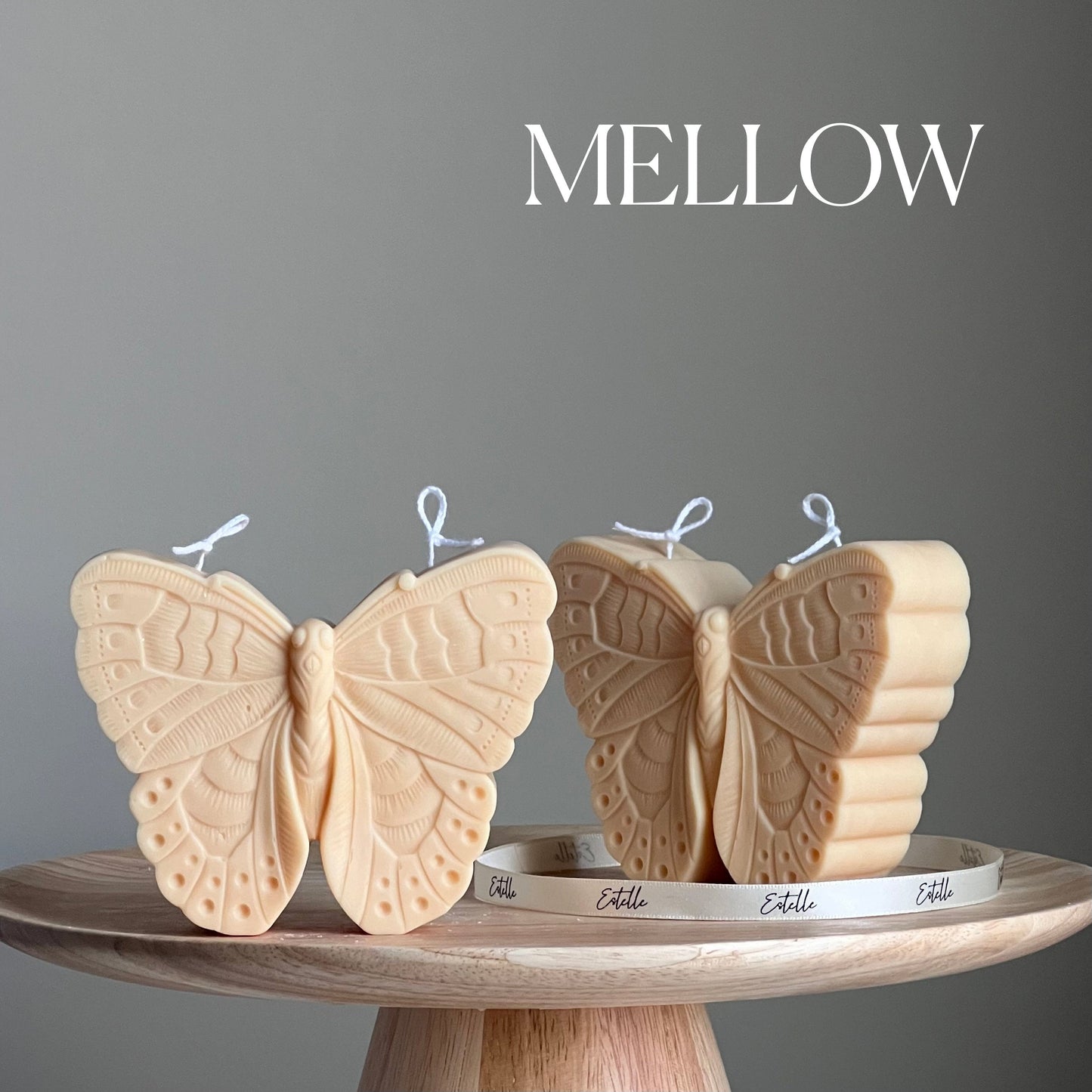 Handgemachte Soja-Schmetterlingskerze | Dekorative Stumpenkerze