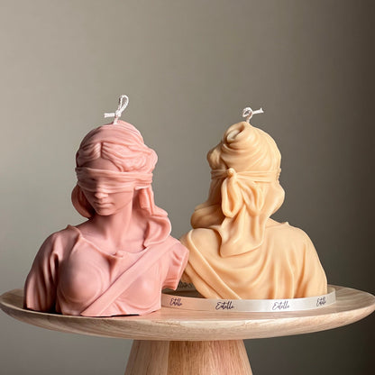 Blind Justice Sojawachs Kerze: Frauenbüste Statue Kerze