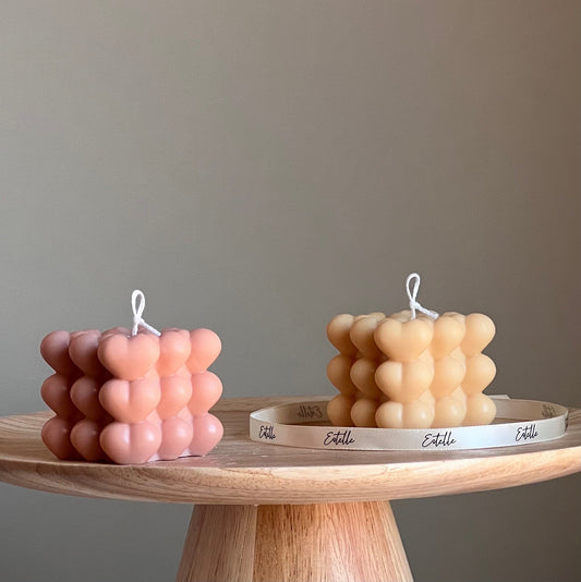 Heart Cube Sojawachs-Kerze | Handgemachte Heimdeko