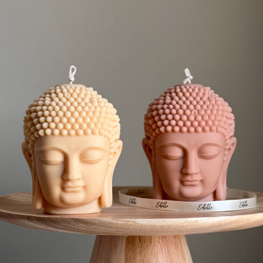 Buddha-Büstenkerze | Skulpturale Soja-Wachs-Statue