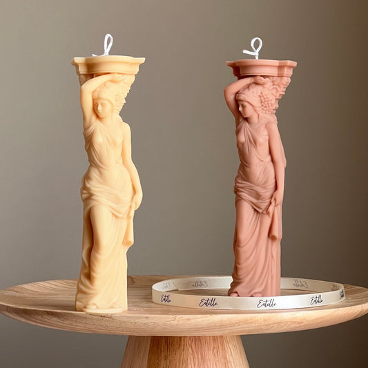 Karyatiden-Sojakerze: Griechische Säulen-Frauenstatuenkerze