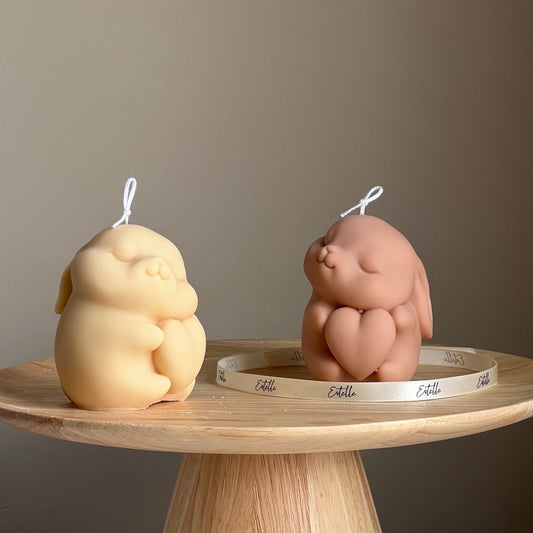 Hasen-Sojakerze | Kinderzimmer-Deko, Veganes Geschenk