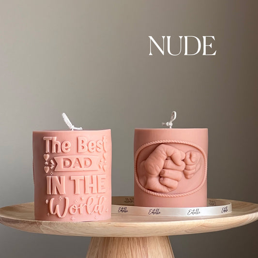 Papa Sojawachskerze | Skulpturale Säule, Vatertagsgeschenk