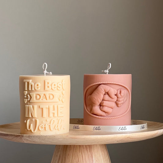Papa Sojawachskerze | Skulpturale Säule, Vatertagsgeschenk