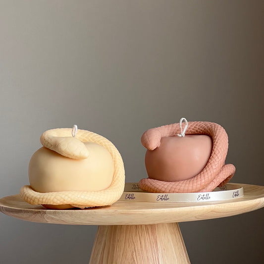 Snake Apple Sojakerze: Handgemachte vegane Heimdekoration