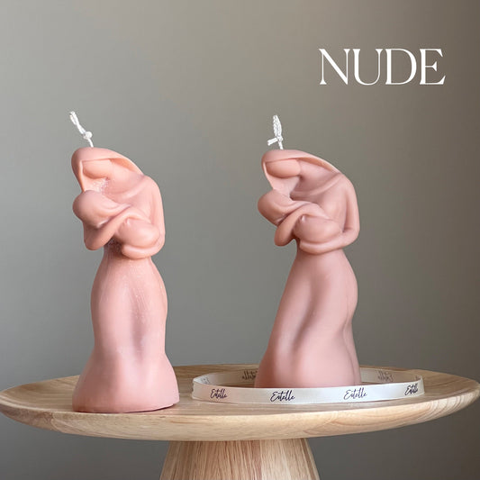 Mutter & Kind Sojawachskerze: Handgegossene Skulpturale Säule