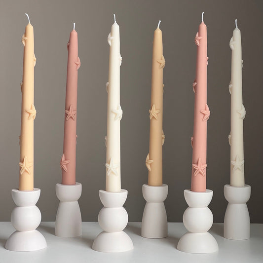 Handgefertigte Seestern Sojawachs Spitzkerze: Küstendekor