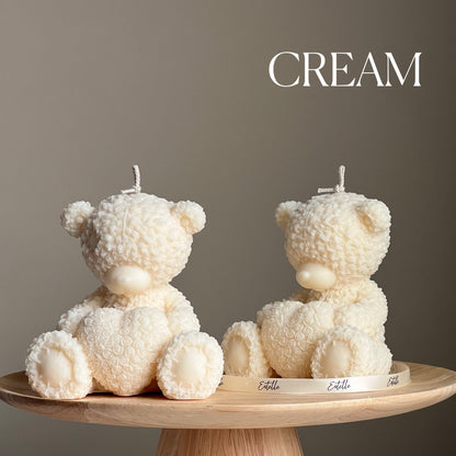 Handgemachte Teddybär-Sojawachskerze: Geschenk für die Kinderzimmerdeko