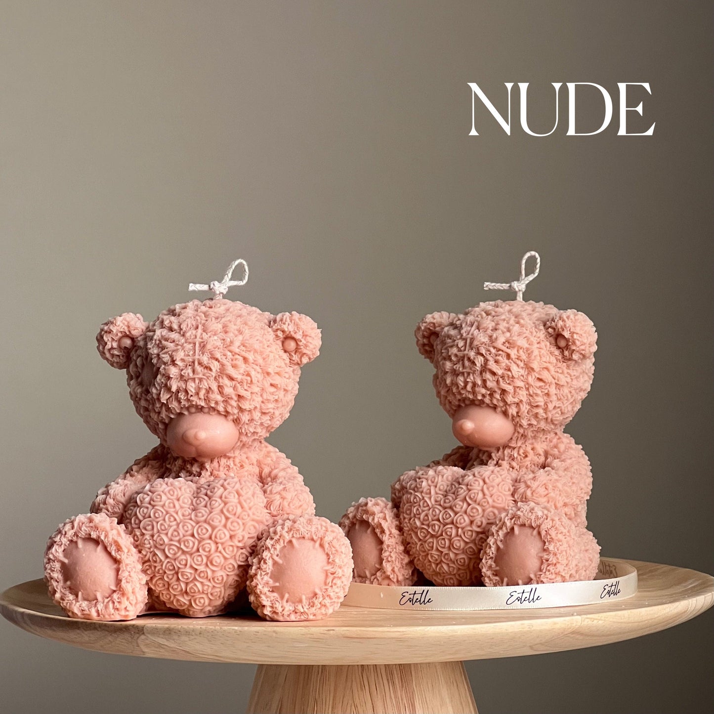 Handgemachte Teddybär-Sojawachskerze: Geschenk für die Kinderzimmerdeko