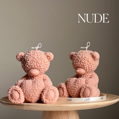 Handgemachte Teddybär-Sojawachskerze: Geschenk für die Kinderzimmerdeko