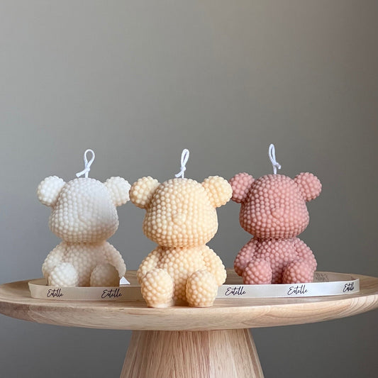 Teddybär Sojawachs-Kerze | Kinderzimmer-Deko, Geschenk
