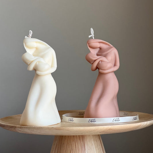Mutter & Kind Sojawachskerze: Handgegossene Skulpturale Säule